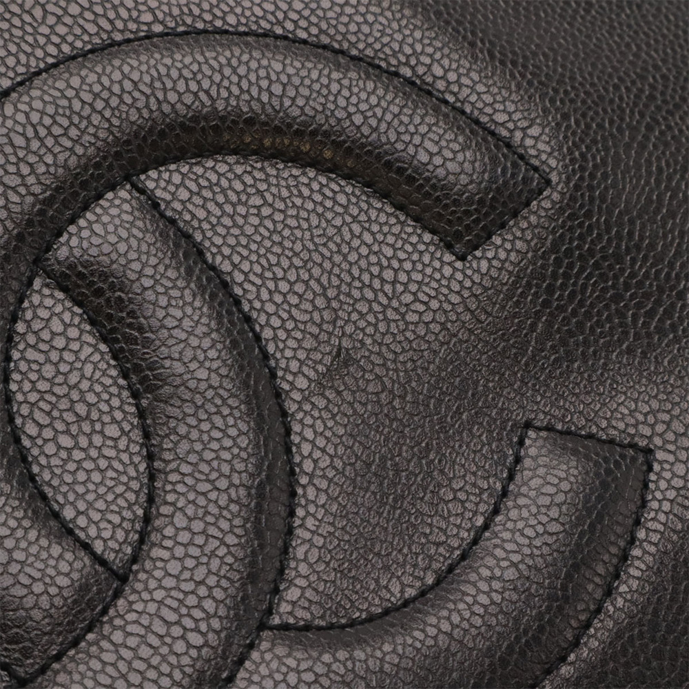 CHANEL Black Caviar Leather Logo Shoulder Bag - Picture 5 of 10